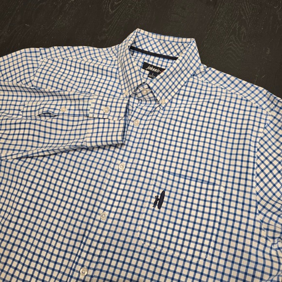 johnnie-O Other - Johnnie-O Mens Blue White Gingham Check Long Sleeve Button Down Shirt Large L‎